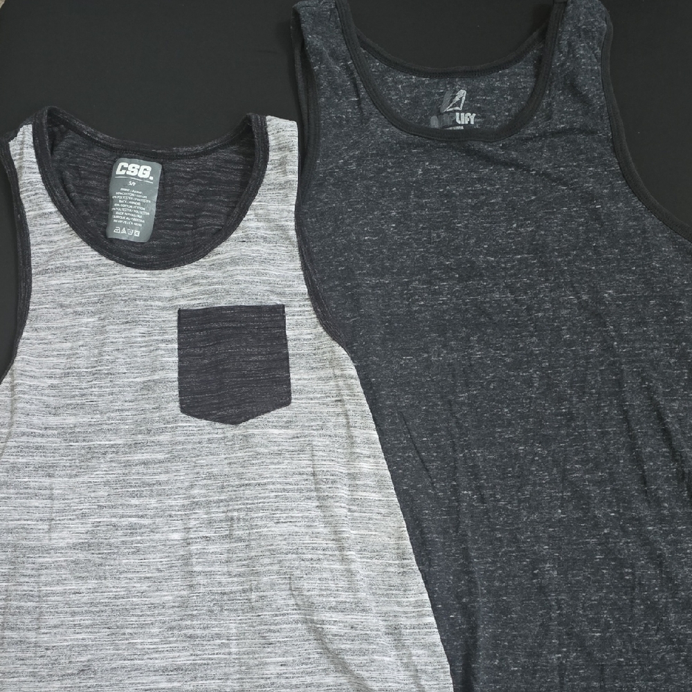 Men's Lot Gray and Black Tank Tops